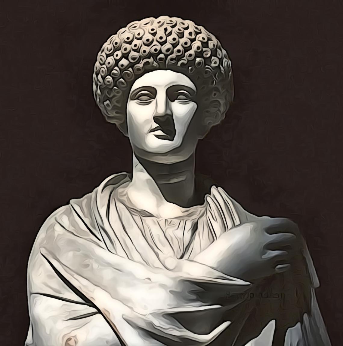 Eine antike griechische Frauenstatue