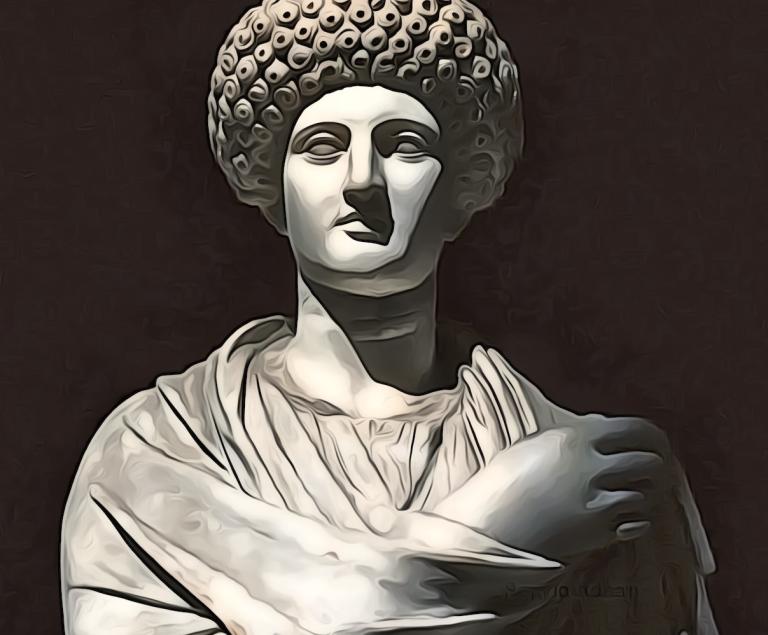 Eine antike griechische Frauenstatue