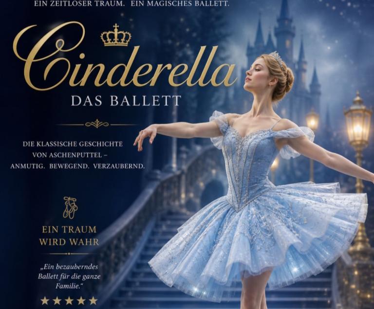 Eine junge Frau tanzt in einem klassischen Ballettkleid.